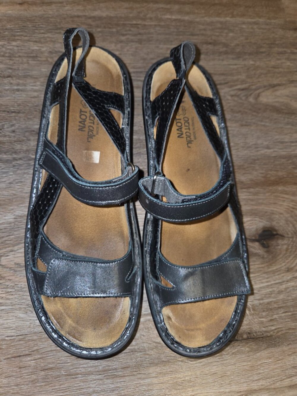 Naot size 42/ 11 Leather Wedge Slingbacks Sandal Shoes